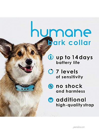 DogRook Rechargeable Dog Bark Collar Humane No Shock Barking Collar w 2 Vibration & Beep Modes Small Medium Large Dogs Breeds No Harm Training Automatic Action Without Remote Adjustable
