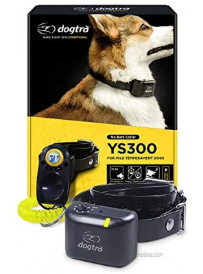 Dogtra YS300 Anti Bark Dog Collar for Small and Medium Dogs Adjustable 6 Stimulation Levels Vibration Warning Low to Medium Output Waterproof Rechargeable w  PetsTEK Clicker