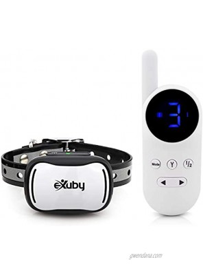 eXuby Tiny Shock Collar for Small Dogs 5-15lbs Smallest Collar on The Market Sound Vibration & Shock 9 Intensity Levels Pocket-Size Remote Long Battery Life Water-Resistant White