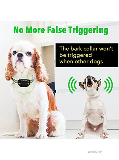 FITCO Rechargeable Dog Bark Collar Humane Optional No Shock Shock Collar for Small Medium Large Breeds Dogs Anti Bark Dog Training Collar with 6 Adjustable Intensity IPX6 Waterproof