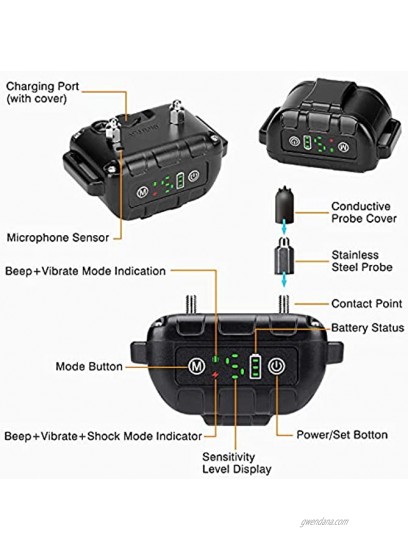 Flittor Bark Collar No Bark Collar Rechargeable with Beep Anti bark Collar with Adjustable Sensitivity and Intensity Beep Vibration No Harm Shock for Small Medium Large Dogs