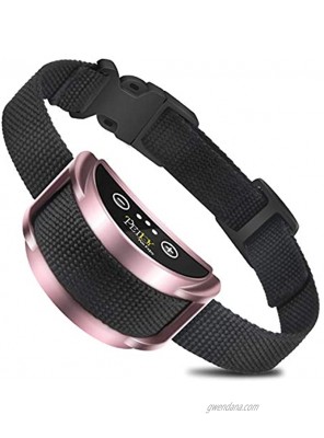 PETJOY Shock Collar for Dogs,Rechargeable Stop Nuisance Barking Fit All Small to Large Sized Dogs 7 Levels of Progressive Training & 5 Adjustable Sensitivity No Remote Required Automatic Pink