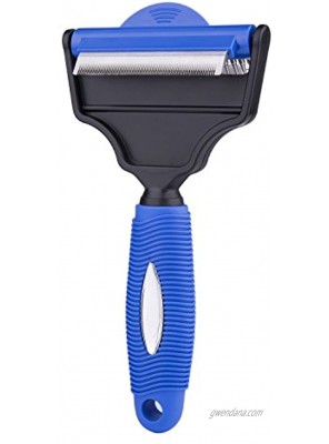 AAPVP Dog Grooming Brush and Deshedding Tool for Dogs and Cats 2-in-1 Dog Brush Dual Rake for Short or Long Haired Pets