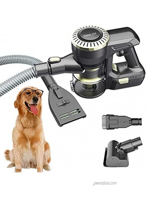 DAMAIJOY Upgrade US Patent Vacuum Cleaner with Dog Cat Grooming Shedding Brush Comb Unique Pet Hair Fur Remover Tools Best 4 in 1 Multipurpose Cordless Handheld for Couch Furniture Carpet Car Removal