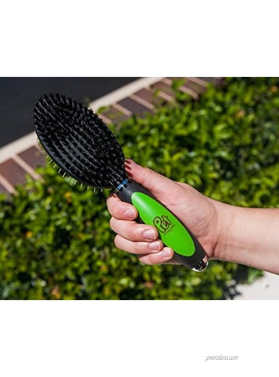 Pet Magasin Professional Grooming Brushes Pack of 3 Double Sided Brush Long Tooth Undercoat Dog Rake & De-Matting Comb for Dogs Cats & Other Animals Green & Black DogBrushesTop