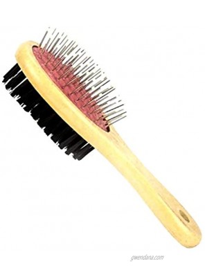 Professional Double-Sided Dog Brush for Long or Short Haired Dogs and Grooming Comb Cleans Pet Shedding and Dirt for Short Medium Long Hair Eco Friendly Dual Sided Pin and Bristles for Deshedding Hair