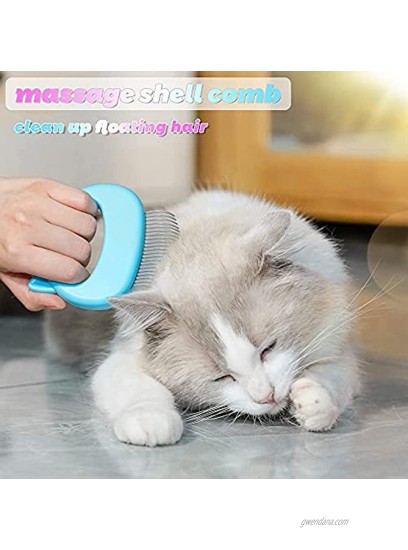 Cat Comb Pet Cat Short & Long Hair Removal Massaging Shell Comb Soft Deshedding Brush Grooming and Shedding Matted Fur Remover Massage Dematting Tool for Dog Puppy Rabbit Bunny 3 Piece