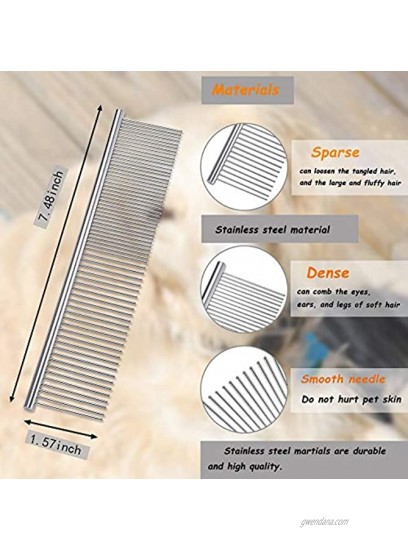 Cat Comb,Pet Comb Laiannwell Professional Grooming Comb for Dog cat Small Pets3 Packs
