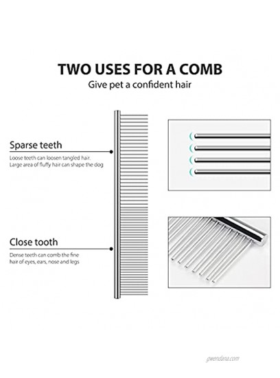 Dog Comb Flea Comb and Cat Comb. Professional Stainless Steel Pet Comb 2-Pack Long and Short Hair Multi-purpose,Cat and Dog Grooming Comb Pet Tick Comb for Removing Tangles and Fluff Efficient.