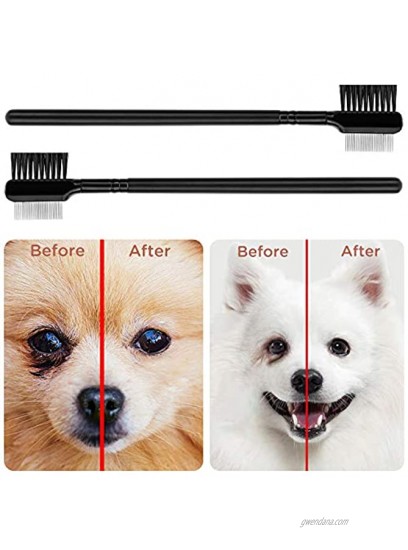 LUTER 4 Pcs Tear Stain Remover Comb Dog Flea Comb Double-Sided Dog Eye Comb Brush Pets Grooming Comb for Dogs Cats Removing Crust and Mucus
