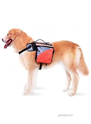 Myuilor Dog Backpack Adjustable Dog Saddle Bag Hound Travel Saddle Bag Packs Dog Backpack with Side Pockets for Camping Walking Hiking Dog Backpack for Medium & Large Dog