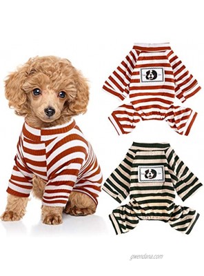 2 Pieces Pet Jumpsuit Puppy Pajamas Soft Dog Pajamas Puppy Rompers Cute Dog Bodysuits for Small Dogs Cats Pets
