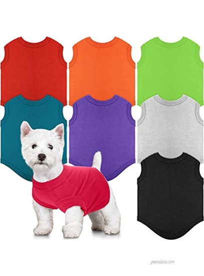 8 Pieces Dog Shirts Pet Puppy Blank Clothes Summer Soft Dog T-Shirt Breathable Dog Plain Shirts Puppy Clothes Outfit for Most Dogs Cats Puppy Pet M