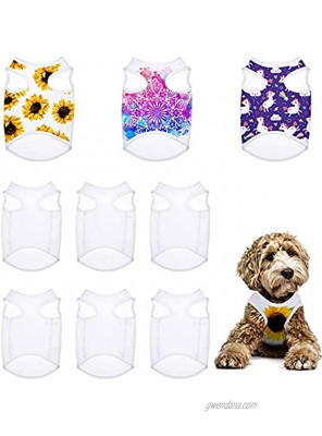 8 Pieces Sublimation Blank Dog Shirt Heat Transfer Dog Apparel Pajamas Heat Press Lightweight Puppy Vest Cool Breathable Dog Clothes for Small Medium Dog Wearing S