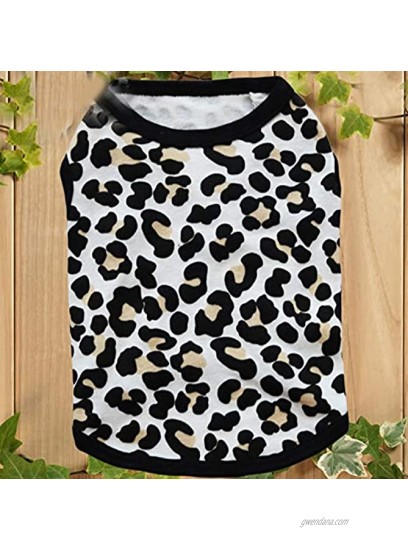 BBEART Pet Clothes Leopard Print T-Shirt Puppy Cat Cotton Vest Clothing Apparel Spring Summer Breathable Sleeveless Harness Costumes for Small Dogs