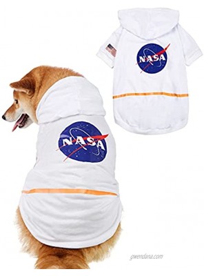 Impoosy NASA Flag Dog Shirt Space Small Dog Outfits Pet Clothes Funny Cat Hoodies for Small Medium Dogs Cats M