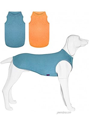 Kickred 2 Pack Dog Shirts Quick Dry Lightweight Dog T-Shirts Sleeveless Vest Breathable Pet Clothes Tank Top for Large Medium Small Dogs Boy Girl 2XL