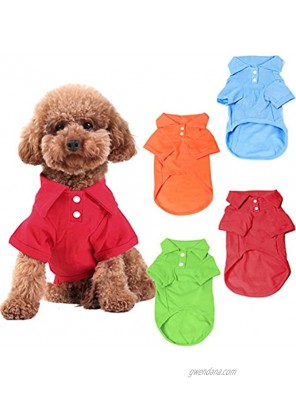 KINGMAS 4 Pack Dog Shirts Pet Puppy T-Shirt Clothes Outfit Apparel Coats Tops