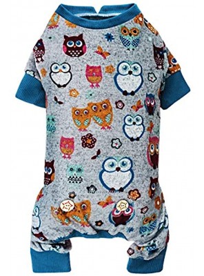 KYEESE Dog Pajama Owl Soft Material Stretchable Dog Pajamas Onesie Pet Pjs Dog Clothes