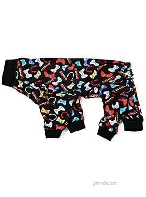 LovinPet Large Dog Pajamas Game Console Print Style UV Protection Post Surgery Anxiety Relief Light Weight Big Dog Pullover Dog Clothe Dog Onesie Dog Shirt Full Coverage Pitbull Types PJS