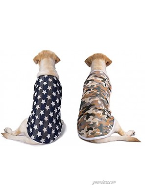 Miaododo 2 Pack Dog Shirts for Medium Large Dogs,Camouflage Quick Dry Dog T-Shirts,Breathable Strechy Dog Tank Top Sleeveless Vest Dog Tee Shirt Dog Clothes Apparel
