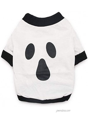 NACOCO Halloween Dog Ghost Hoodies Pet Winter Shirt Cat Warm Clothes Funny T-Shirt for Small Dogs