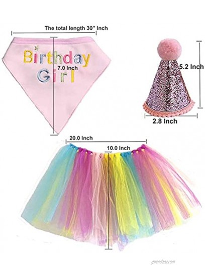 3 Pack Dog Tutus Skirt for Small Dogs Dog Birthday Outfit Girl -Pink Dog Birthday & Bandana Hat