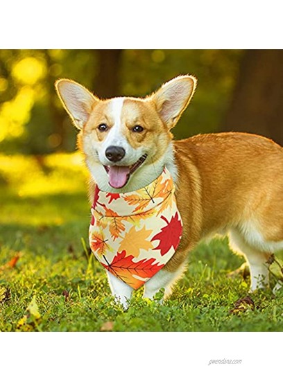 3Pcs Halloween Dog Bandanas Thanksgiving Pet Triangle Bibs Fall Pumpkin Maple Leaf Printed Dog Kerchief Adjustable Washable Scarfs Accessories for Small Medium Large Girl Boy Dogs Puppies Cats Pets