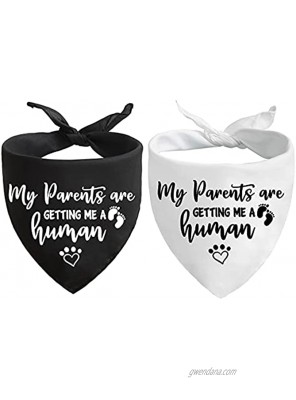 My Parents are Getting me a Human Pregnancy Announcement Dog Bandana Gender Reveal Photo Prop Pet Scarf Accessories,Pet Accessories for Dog Lovers Pack of 2