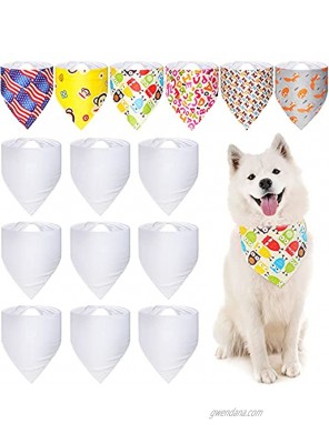 Sublimation Pet Bandana Heat Transfer Washable Triangle Dog Scarf Sublimation Blank DIY Triangle Dog Bib Heat Press Pet Triangle Bibs Kerchief Accessories for Dogs Puppy Cats 6 Pieces