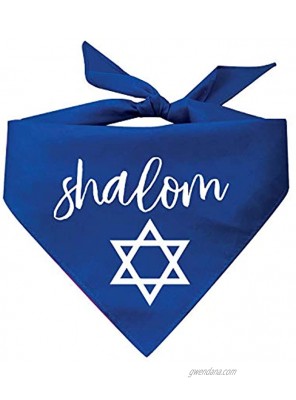 Tees & Tails Shalom with Jewish Star Dog Bandana Assorted Colors Jewish Holiday Rosh Hashanah Yom Kippur Hanukkah Passover