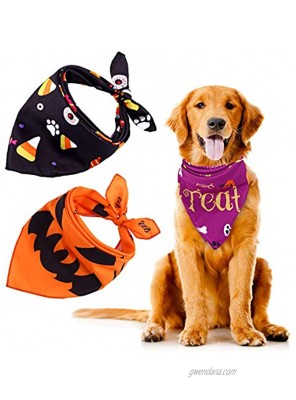 URATOT 3 Pieces Halloween Dog Bandanas Washable Halloween Pet Bibs Kerchief Costumes Accessories