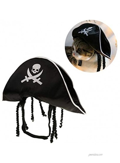 Amosfun Pet Pirate Hat Dog Cat Captain Cap Halloween Pirate Cosplay Costume Halloween Party Hat Dress Up Costume Accessories