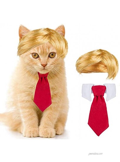 Cat Dog Costume- Cute Style Pet Costume Dog Wig Pet Cosplay Clothes & Hair Accessories Pet Head Wear Apparel Toy for Christmas Halloween Parties Pet Cosplay