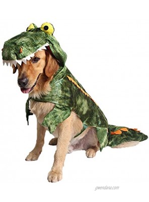 Coppthinktu Alligator Dog Costume Halloween Dog Crocodile Costume Hoodie Coats Pets Jumpsuits
