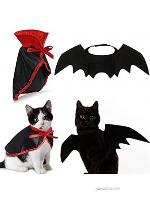 IFLYOOY Halloween Decorations Clearance Pet Costumes for Cats and Puppy Vampire Costume Cosplay Small Dogs and Funny Holiday Clothes for Black Night Bloody Party Cape & Wing
