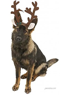 Midlee Brown Reindeer Dog Antlers Headband with Jingle Bell