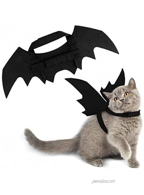 Pawaboo Cat Costume Bat Wings Pet Cosplay Bat Wings Black with Hook and Loop Closure for Cats Small Dogs Puppy Fancy Costumes Outfit Apparel Dress Up Accessory for Halloween,Christmas Parties