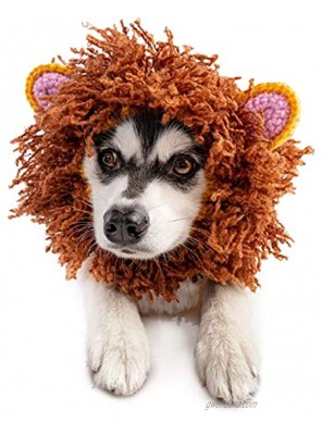Zoo Snoods Lion Dog Costume Neck and Ear Warmer Hood for Pets Medium