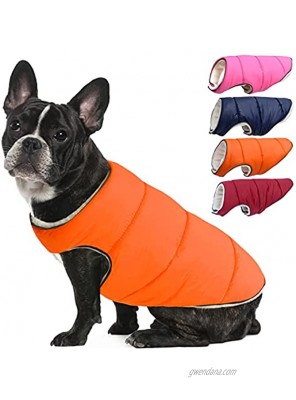AOFITEE Fleece Dog Coat Warm Winter Dog Vest for Small Dogs Waterproof Windproof Cold Weather Dog Jacket with Reflective Stripe Lightweight Outdoor Pet Puppy Sports Vest Cozy Pet Apparel