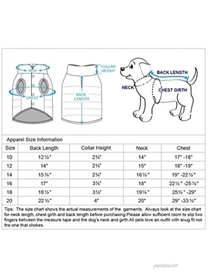 Blueberry Pet 4 Colors Cozy & Comfy Windproof Lightweight Quilted Fall Winter Dog Puffer Jackets