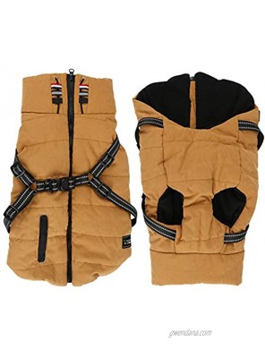 Dog Cold Weather Coat Cotton-Padded Jacket with Lead for Small and Medium Apparel Clothes