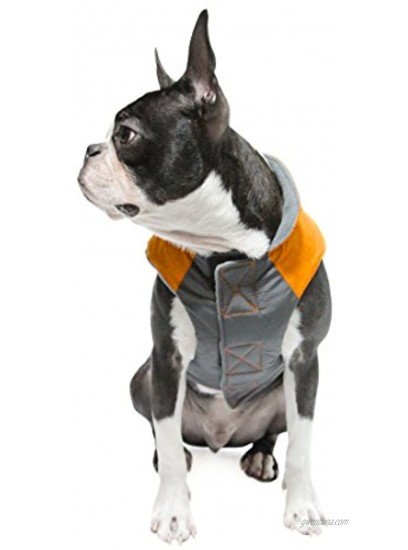 Gooby Trekking Jacket Small Dog Fleece Lined Jacket with Water Resistant Shell and Leash Ring