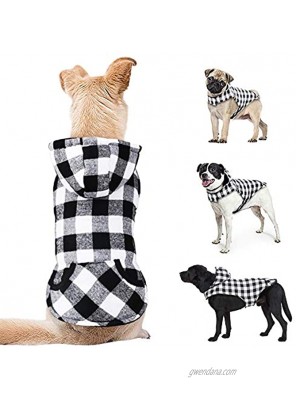 Idepet Dog Winter Coat Plaid Dog Warm Jacket Plaid Dog Hoodie with Hat Pet Clothes Sweaters for Small Medium Large Dogs Dog Plaid Shirt