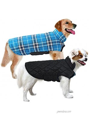 MIGOHI Dog Jackets for Winter Windproof Reversible Dog Coat for Cold Weather British Style Plaid Warm Dog Vest for Small Medium Large Dogs