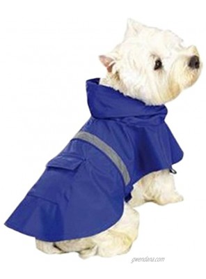 OCSOSO Pet Rainy Days Slicker Pet Jacket with Reflective Strip Blue Orange,XXS,XS,S,M,L,XL,XXL.