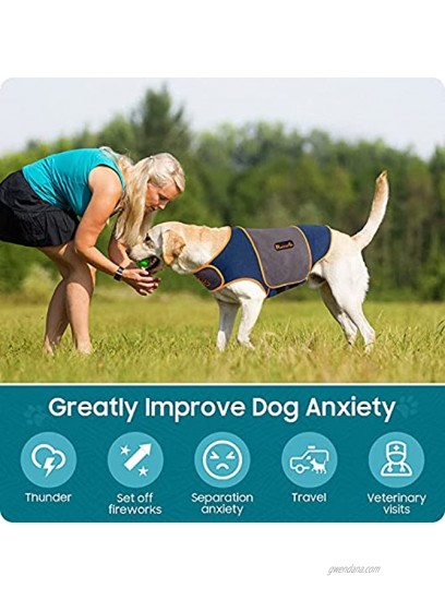 ROCCOPET Dog Anxiety Jacket Anti Anxiety Dog Vest for Dogs with Detachable Double-Sided Lining All Seasons Available Dog Shirt for Dog Anxiety Relief Dog Calming Thunder Travel