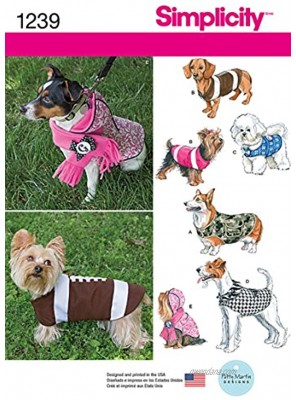 Simplicity 1239 Dog Coat Sewing Pattern Fits Small Medium and Large Size Dogs