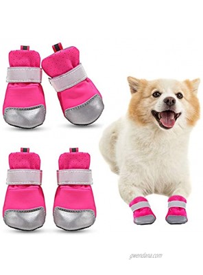 AOFITEE Dog Shoes Breathable Dog Boots Puppy Paw Protector with Reflective Strips and Waterproof Anti-Slip Sole Outdoor Pet Booties for Small Medium Dogs