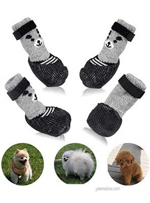BESUNTEK Dog Boots,Dog Cat Boots Shoes Socks with Adjustable Waterproof Breathable and Anti-Slip Sole All Weather Protect PawsOnly for Tiny Dog,4PCS